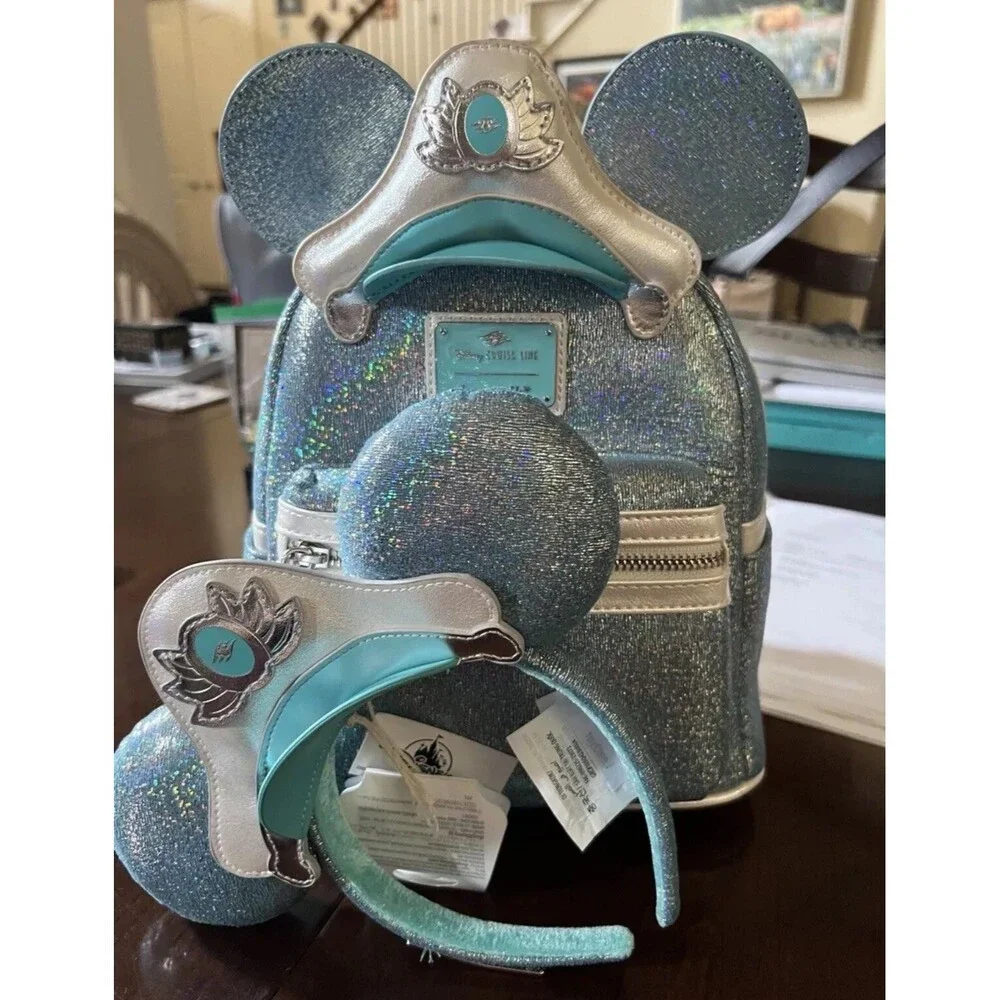 Disney Cruise Line DCL 25thAnniversary Loungefly Backpack and Ears Matching Set